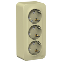 Blanca о/у Розетка 3-я с заземлением со шторками изол.пл.,16А, 250В, бежевый Systeme Electric