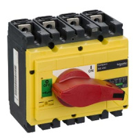 Выключатель-разъединитель, монтаж на плате 4P / с красной рукояткой Schneder Electrc nterpact NS250