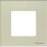 Рамка 1-постовая 2 мод ABB NIE Zenit Жемчужное стекло N2271 CP