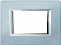 Рамка прямоугольная итальянский стандарт ITA 3 мод Bticino Axolute Голубое стекло 