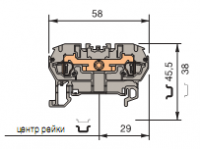 Клемма MA2,5/5 винт 2,5мм.кв. оранжевая ABB