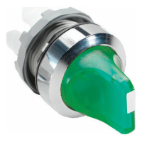 Переключатель M3SS3-21G (короткая ручка) зеленый 3-х позиционный с подсветкой с возвратом в среднее положение ABB