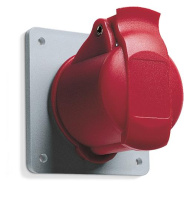 Розетка панельная прямая 32A 3P+E 380-415V IP44 красный ABB 332 RU6