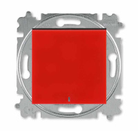 Переключатель одноклавишный с подсветкой ориентационная красный / дымчатый чёрный ABB Levit