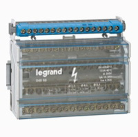 Кросс-модуль на DIN-рейку или пластину 4Рх125A вх2х25, вых. 2х25+11х10, 8М Legrand