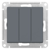 Выключатель 3-клавишный сх.1+1+1 10AX механизм Schneider Electric AtlasDesign Грифель