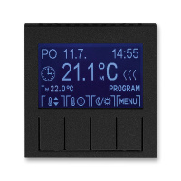 Терморегулятор универсальный программируемый антрацит / дымчатый чёрный ABB Levit M