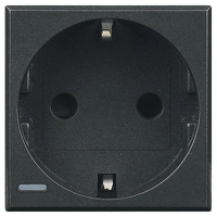 Розетка с заземлением c защитными шторками винтовой зажим 2 мод Bticino Axolute Антрацит