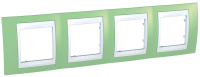 Рамка 4-постовая горизонтальная Schneider Electric Unica Хамелеон Зеленое яблоко/Белый
