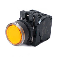 Systeme Electric Кнопка SB5 с подсвет в сборе модуль 22мм желтая пластик 230-240ВAC 1НО+1НЗ