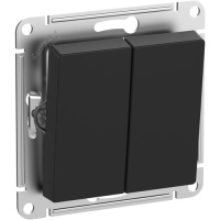 Выключатель 2-клавишный  IP44 сх.5, 10АХ, механизм Schneider Electric AtlasDesign AQUA Карбон