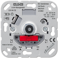 Механизм Светорегулятор поворотно-нажимной для л/н г/л л/л обм.трансформаторов 20-500 Вт Jung
