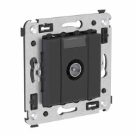 Розетка TV оконечная в стену DKC Avanti Черный матовый