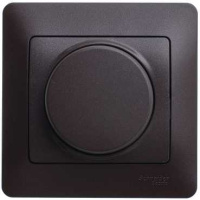 Светорегулятор поворотный 300Вт в сборе Systeme Electric Glossa Шоколад