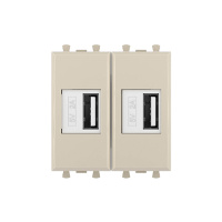 USB зарядное устройство модульное, "Avanti", "Ванильная дымка", 2 модуля DKC