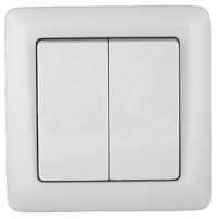 Выключатель 2-клавишный 6A скрытой установки в сборе (DIY) Wessen Прима Белый