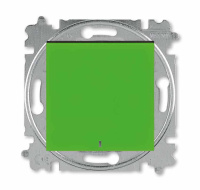 Переключатель одноклавишный с подсветкой ориентационная зелёный / дымчатый чёрный ABB Levit