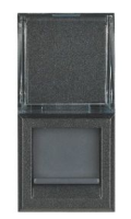 Розетка компьютерная RJ45 кат.6 UTP безинструментальный IDC 1 мод Bticino Axolute Антрацит