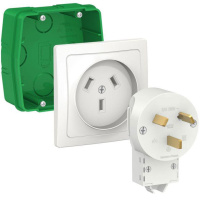 Blanca Силовой комплект 32 А, 250 В: розетка, вилка, монтажная коробка, белый Systeme Electric