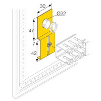 Кронштейн для крепления кабель-каналов на кнопки d22 ABB IS2/SR2