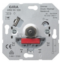 Механизм Светорегулятор низковольтный поворотный 20-500 Вт Gira