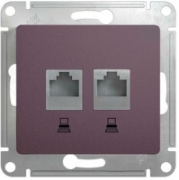 Розетка двойная компьютерная RJ45+RJ45 кат.5E механизм Systeme Electric Glossa Сиреневый туман
