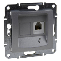 Розетка телефонная 1-ая RJ11 Schneider Electric Sedna Алюминий