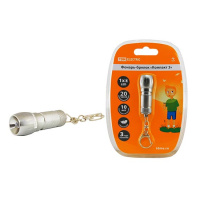 Фонарь-брелок 1LED, 5000K, 3Lm, 3хAG13, IP22 / пластик/металл, металлик TDM "Компакт 3"