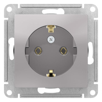 Розетка с заземлением 16A механизм Schneider Electric AtlasDesign Алюминий
