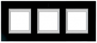 Рамка прямоугольная вертикальная немецкий стандарт 2+2+2 мод Bticino Axolute Черное стекло 