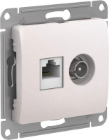 Розетка двойная ТВ + компьютерная RJ45 кат. 5Е механизм Systeme Electric Glossa Перламутр