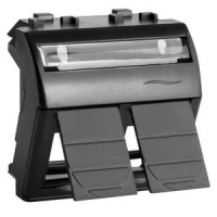 Адаптер для двуx разъемов Keystone AMP/Hyperline/BICC (2 мод.) / черный DKC Brava