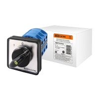 Переключатель кулачковый (1-0-2 / без перемычки) 3P, 40A, 230/400V, IP40/IP20 / белый/черный TDM КПУ11-40/3031