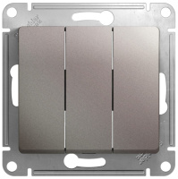 Выключатель 3-клавишный (схема 3) 10AX механизм Systeme Electric Glossa Платина