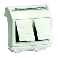 Розетка компьютерная 2xRJ-45 кат. 5e Keystone Hyperline (2 мод.) / белый DKC Brava