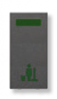 Сигнализатор LED Уборка номера с зеленой подсветкой/маркировкой ABB NIE Zenit Антрацит N2180.5 AN