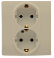Розетка с заземлением с защитными штораками немецкий стандарт автоматические зажимы Legrand Etika Cлоновая кость