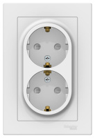 Розетка двойная с заземлением со шторками 16A в сборе Schneider Electric AtlasDesign Белый