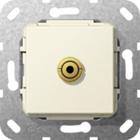 Разъем Mini Jack 3.5мм разветвительный кабель Gira System-55 Кремовый глянец