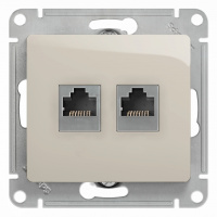 Розетка двойная RJ11+RJ45 кат.5E механизм Systeme Electric Glossa Молочный