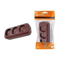 Колодка розеточная 3 гнезда без заземления 10A 250V IP20 бук TDM ЭКО