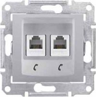 Розетка телефонная 2-ая RJ11 Schneider Electric Sedna Алюминий