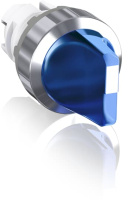 Переключатель M3SS2-21L (короткая ручка) синий 3-х позиционный с подсветкой с возвратом в среднее положение ABB