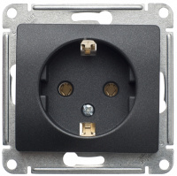 Розетка с заземлением 16A механизм Systeme Electric Glossa Антрацит
