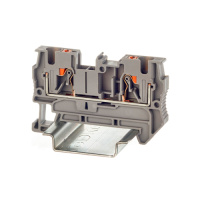 Клемма проходная, зажим push-in, 2 точки подключения, 4 кв.мм, серая DKC