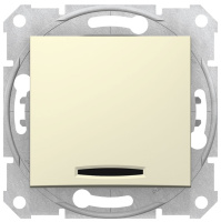Выключатель 1-клавишный с подсветкой 10A Schneider Electric Sedna Бежевый