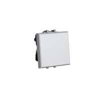 Переключатель одноклавишный модульный, "Avanti", "Закаленная сталь", 2модуля DKC