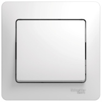 Выключатель 1-клавишный 10A (схема 1) в сборе с рамкой Systeme Electric Glossa Белый