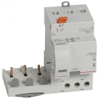 Дифференциальный блок DX3 - тип AC - 30 мА - 3П - 400 В~ - 63 А - 3 модуля Legrand