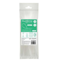 Systeme Electric Стяжка кабельная нейлоновая 200х2.5 Белая (100шт) в пакете с замком ЗИП-ЛОК